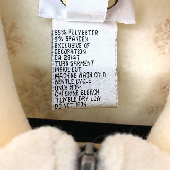 Talbots Fleece Jacket Womens XL Cream Embroidered Snowflake Full Zip Winter Cozy - Picture 6 of 6